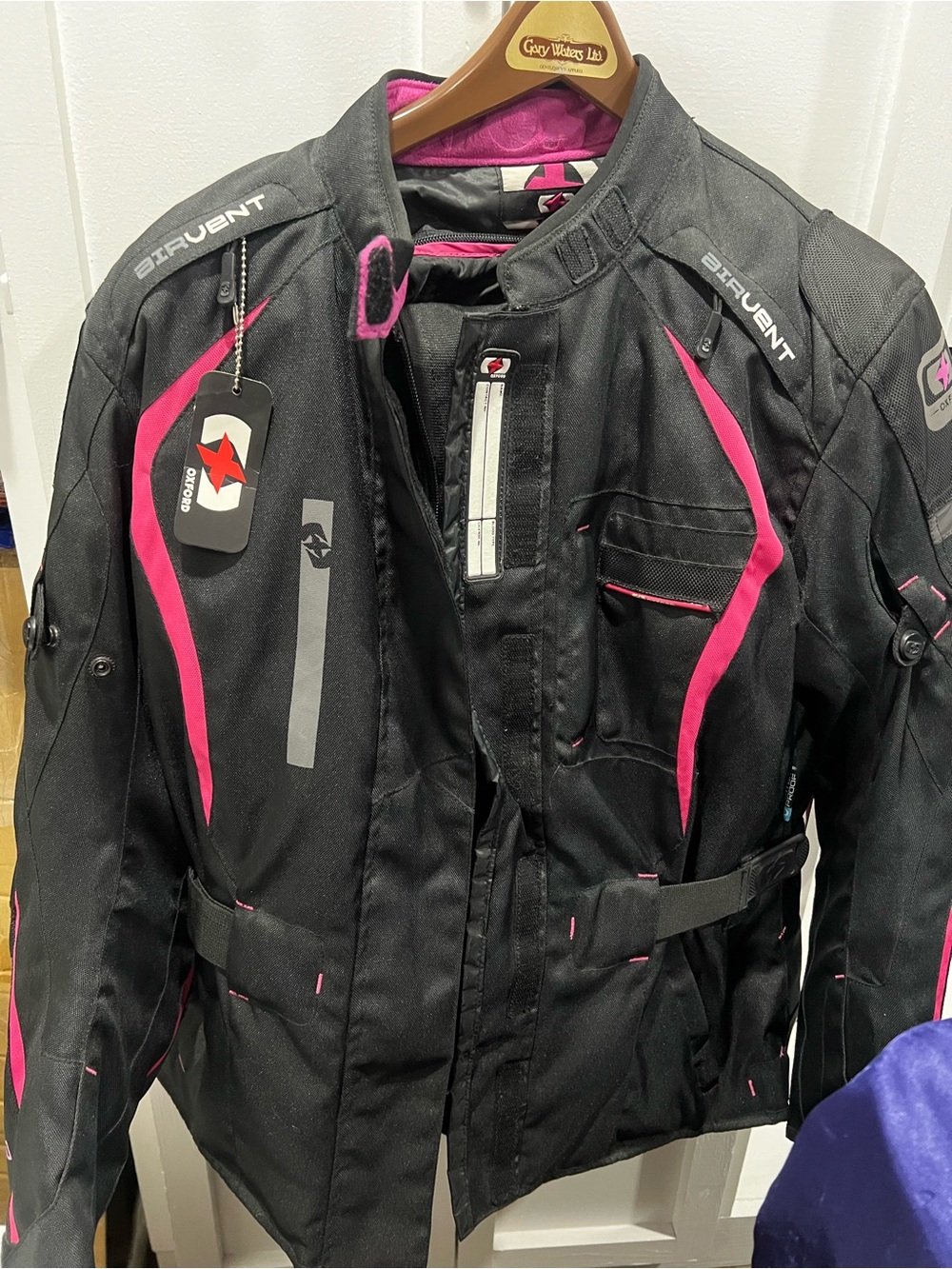 Oxford Black and Pink Women's Motorcycle Jacket